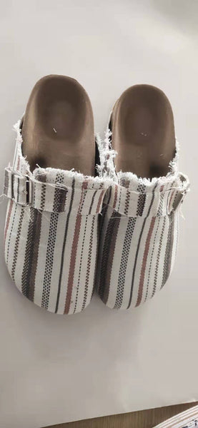 Striped Print Slip On Shoes