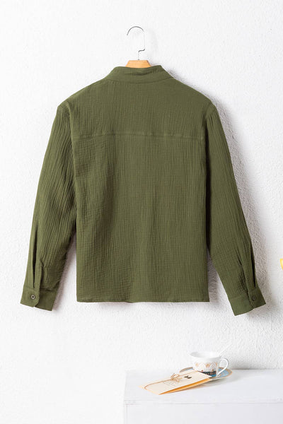 Textured Green Long Sleeve Shirt