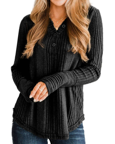 Black Ribbed Longsleeve Top