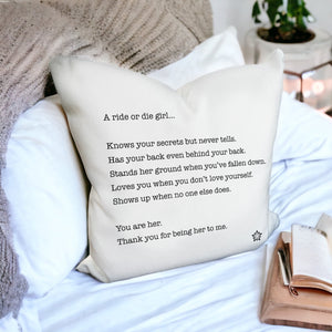 Love Notes: Ride or Die Pillow Cover