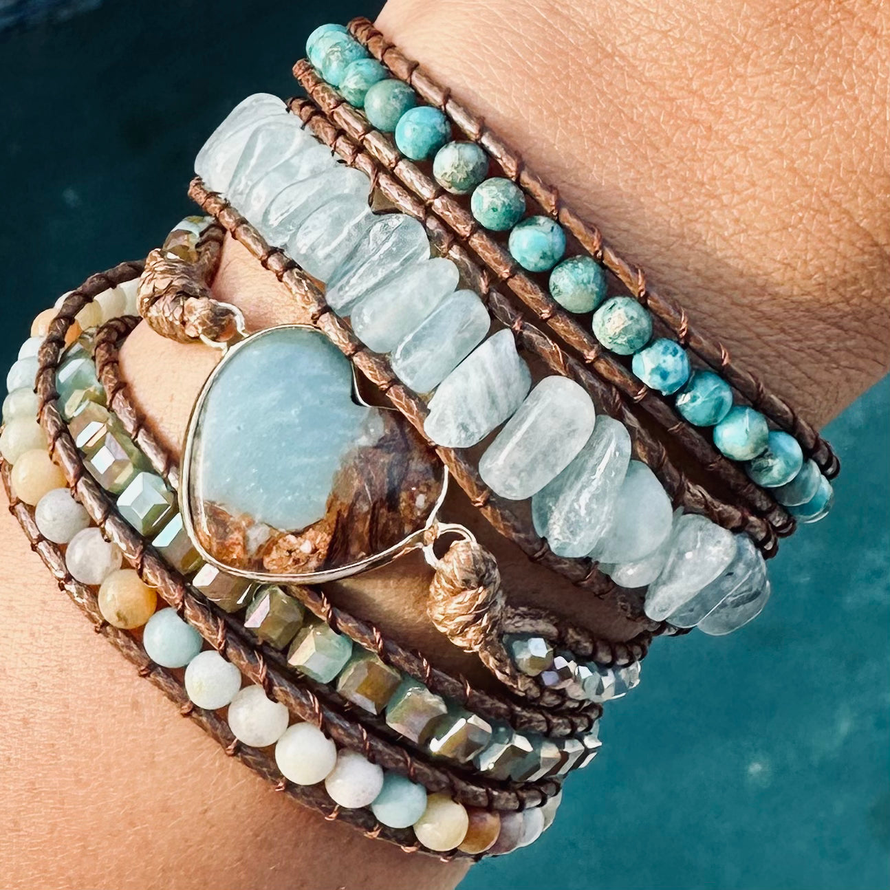 Long-Strand Bracelet: The Heart in Turquoise