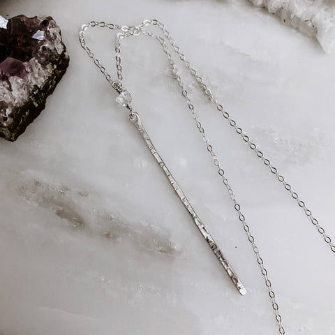 Wanderer's Stick Herkimer Diamond Necklace