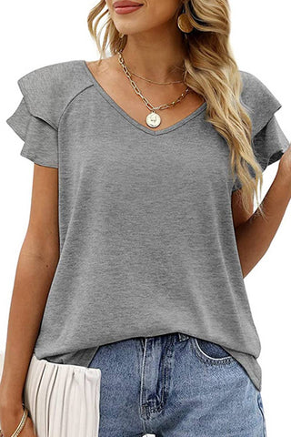 Grey Double Sleeve Top