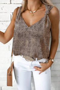 Leopard Knotted Straps Leopard Tank Top