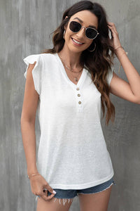 Ivory Ruffle Sleeve Top