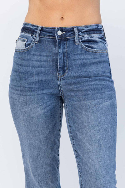 Judy Blue High Waist Straight Leg Jeans with Wide Cuff