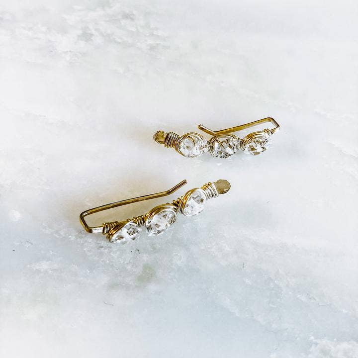 Herkimer Diamond Ear Climbers