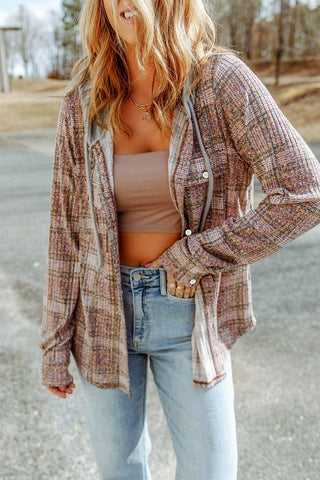 Plaid Contrast Shacket