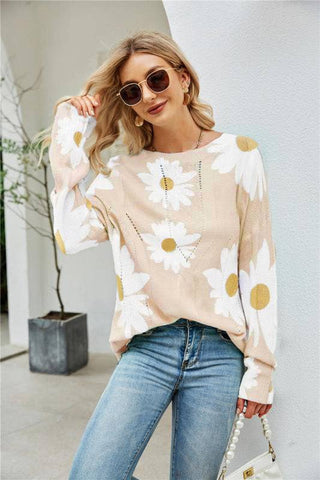 Floral Knitted Sweater