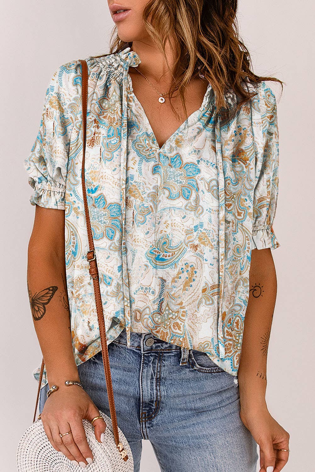 Paisley Pattern Print Blouse