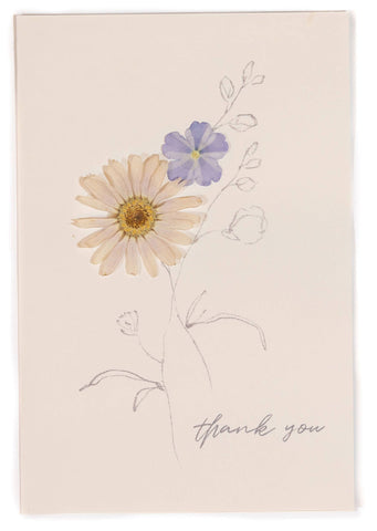 Thank You - Verbena Pressed Floral Stationery Boxed Set/6