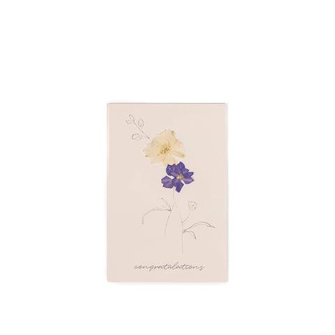 Congratulations - Larkspur Pressed Floral Stationery