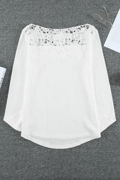 Lace Splicing Hollow Out Blouse