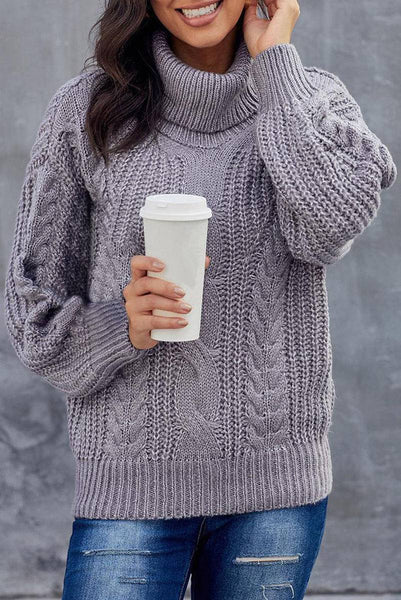 Chunky Turtleneck Twisted Sweater