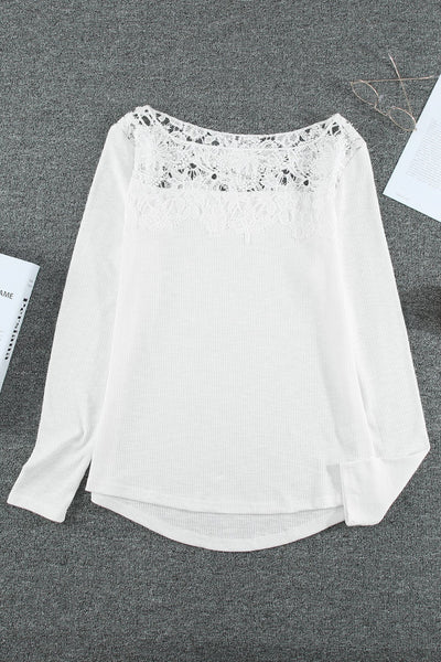 Lace Splicing Hollow Out Blouse