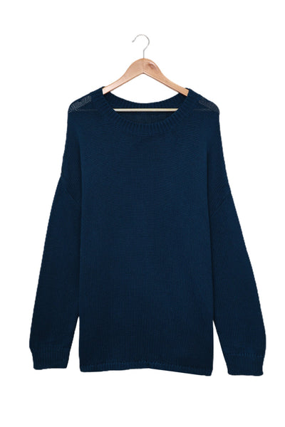 Oversize Knitted Drop-Shoulder Sleeve Sweater