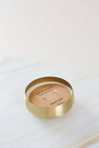Rewined Pinot Noir Small Gold Bowl Candle