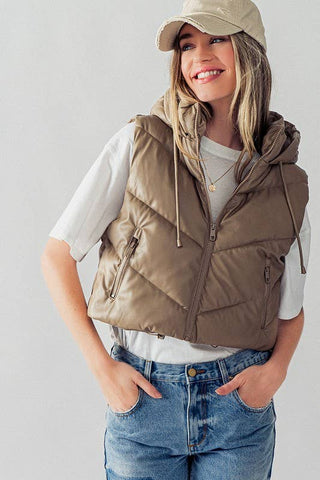 Tan Quilted Vest